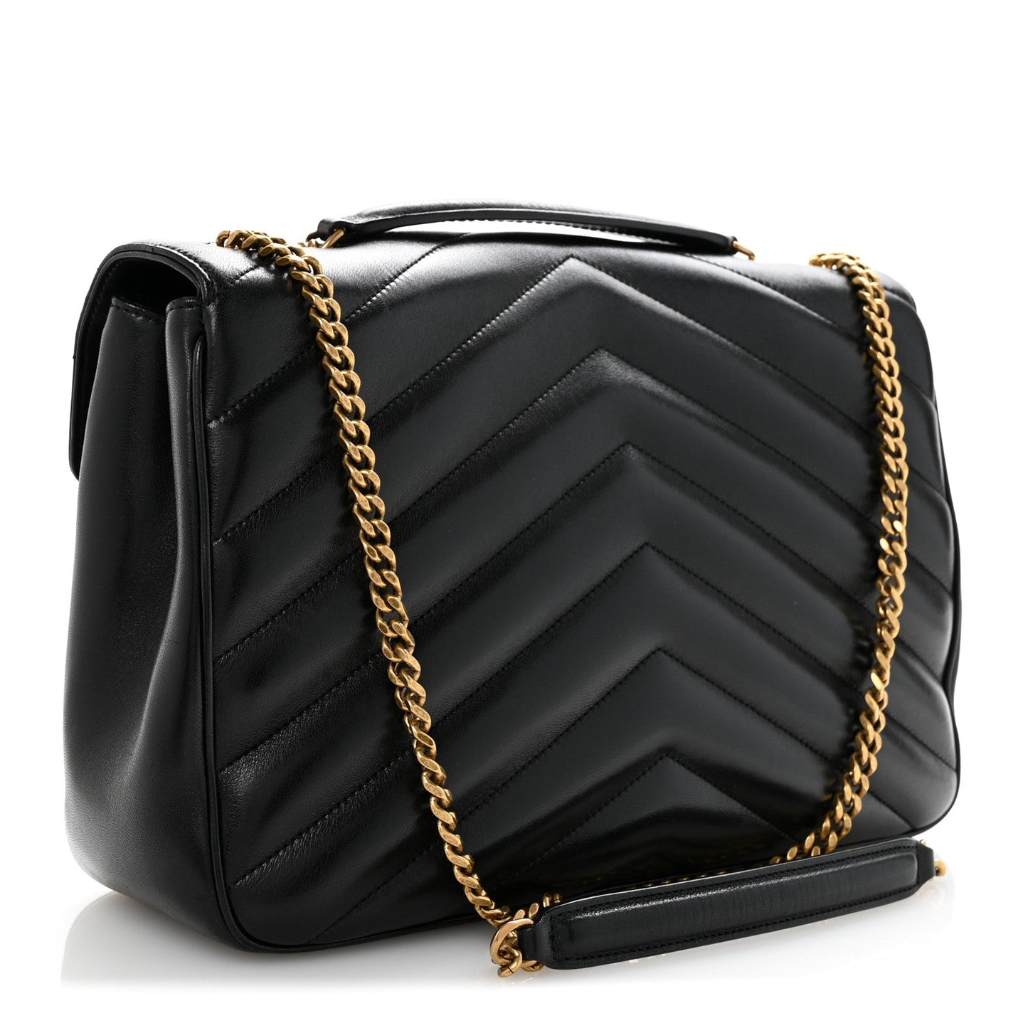Lambskin Quilted Monogram Large Loulou Black
