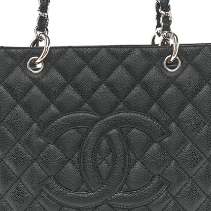 Caviar Quilted Grand Shopping Tote GST Black