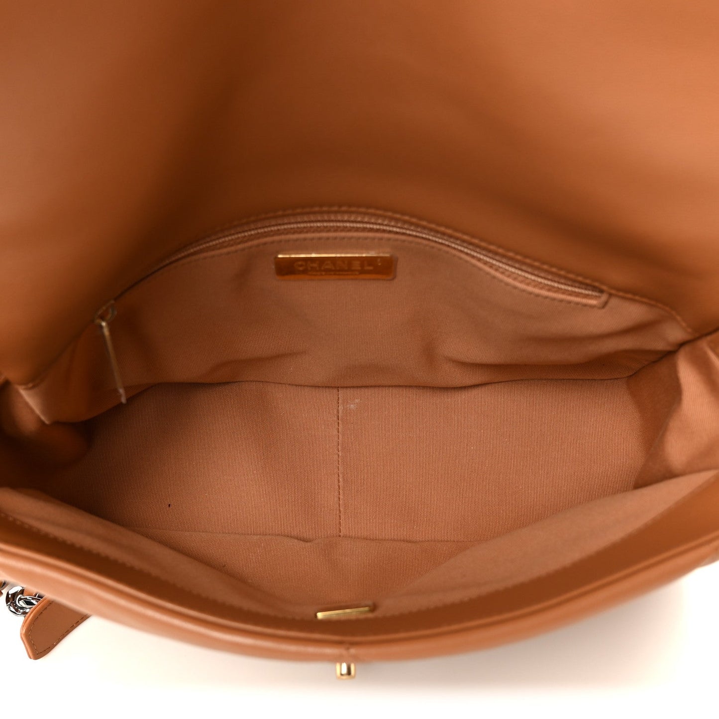 Lambskin Quilted Large Chanel 19 Flap Brown