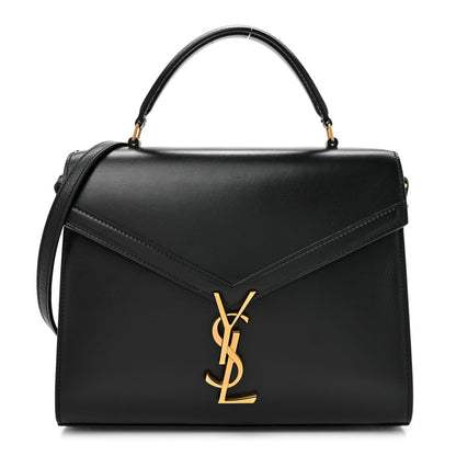 Smooth Calfskin Medium Classic Monogram Cassandra Top Handle Black