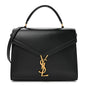 Smooth Calfskin Medium Classic Monogram Cassandra Top Handle Black
