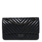 Aged Calfskin Chevron Quilted 2.55 Reissue 225 Flap So Black