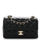 Lambskin Quilted Mini Rectangular Flap Black