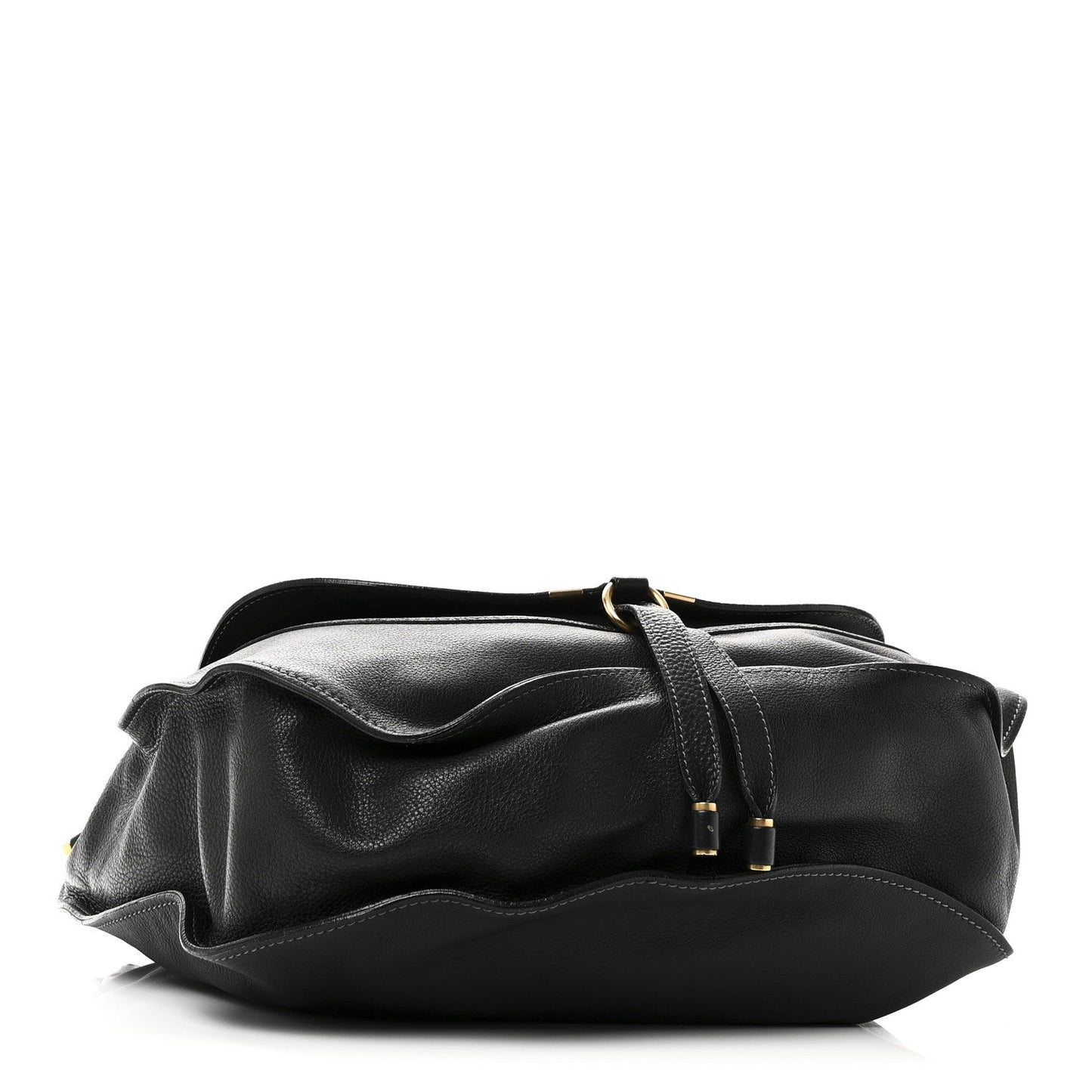 Calfskin Large Marcie Satchel Black