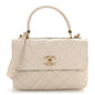 Lambskin Quilted Small Trendy CC Dual Handle Flap Bag White