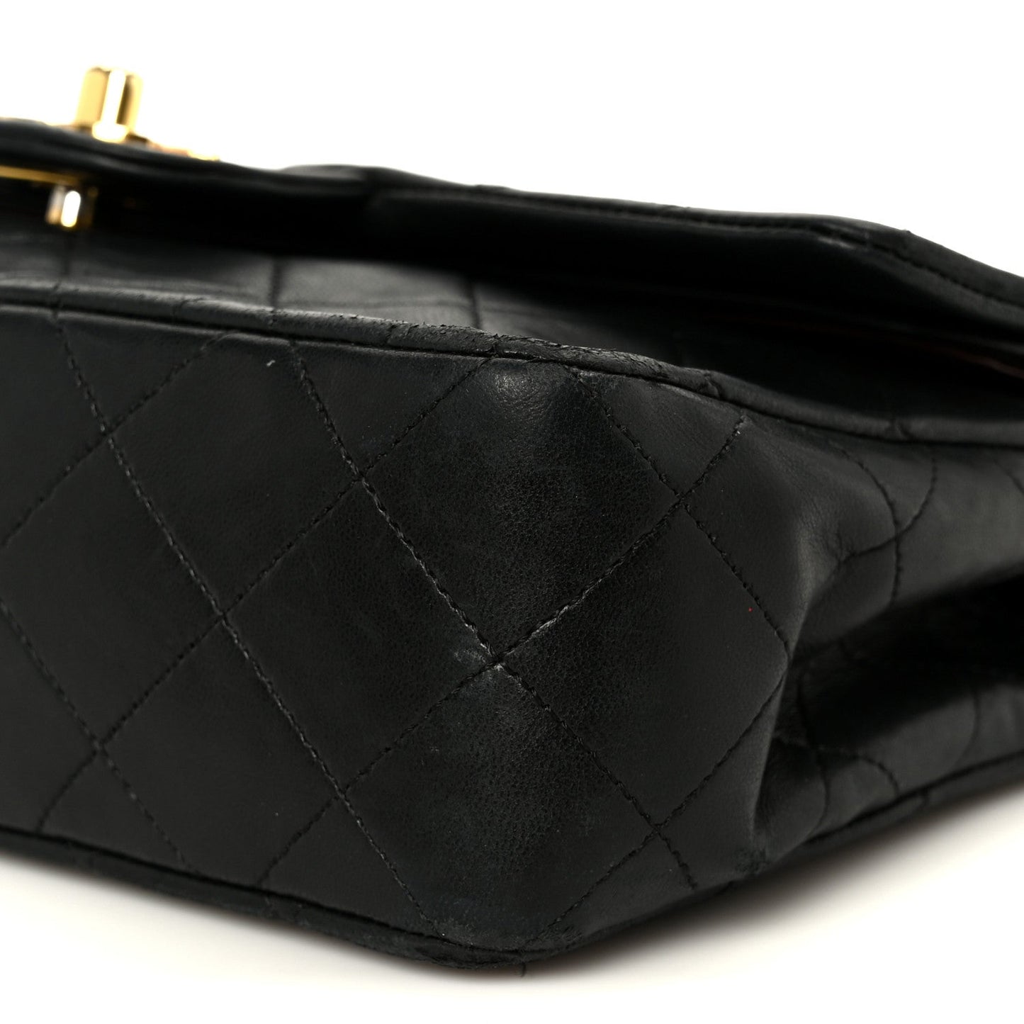 Lambskin Quilted Small Double Flap Black