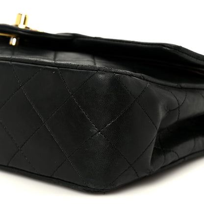 Lambskin Quilted Small Double Flap Black