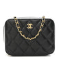 Lambskin Quilted CC Pearl Crush Camera Case Black