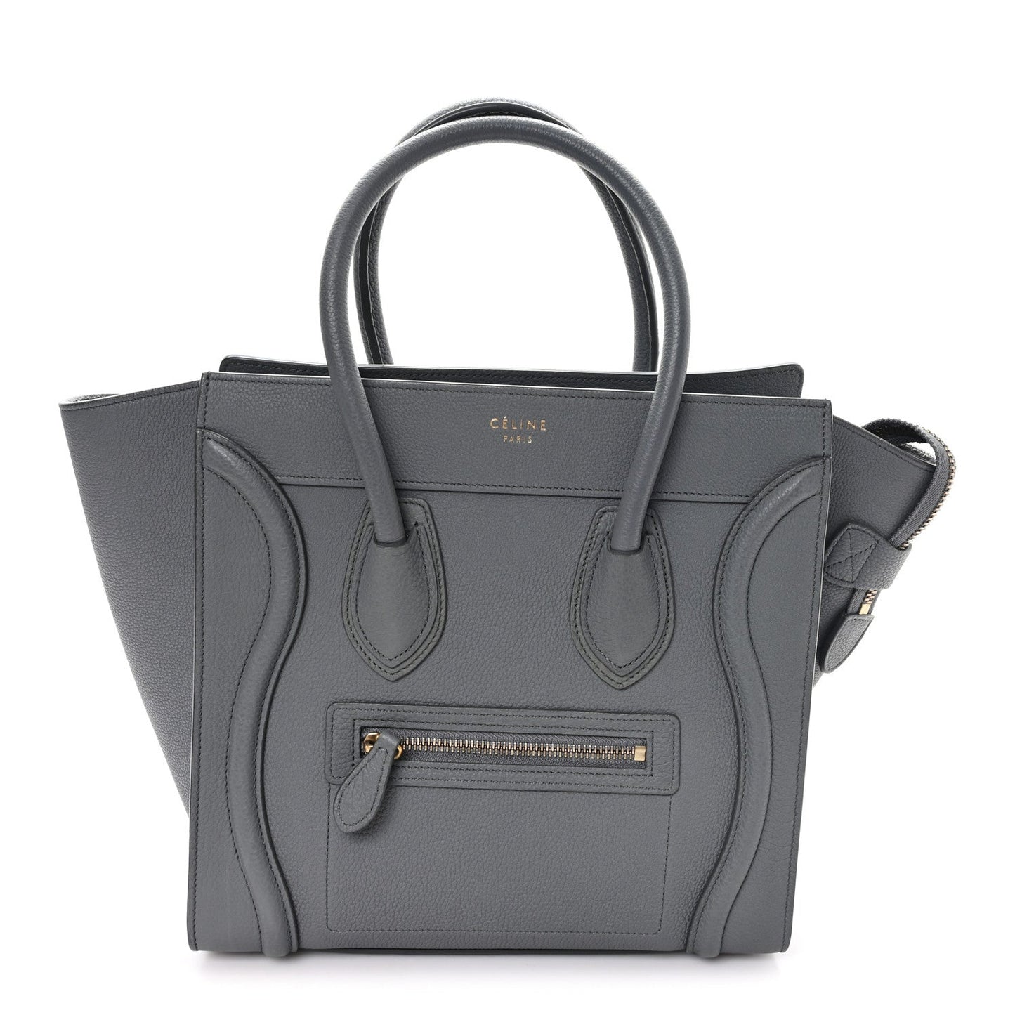 Baby Drummed Calfskin Micro Luggage Kohl
