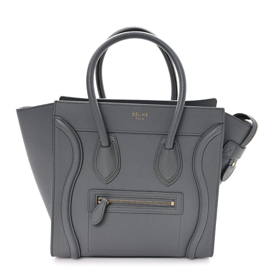 Baby Drummed Calfskin Micro Luggage Kohl