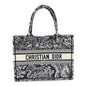 Canvas Embroidered Medium Dioriviera Toile De Jouy Reverse Book Tote Blue