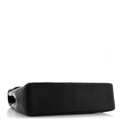 Lambskin Quilted XL Jumbo Single Flap Black