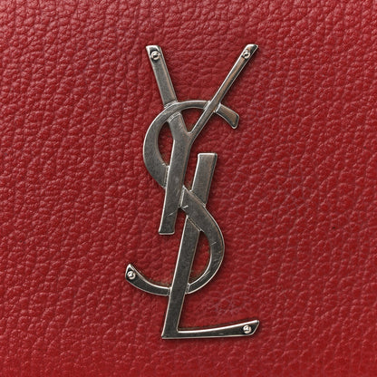 Grained Calfskin Medium Monogram Sunset Satchel Red