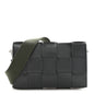 Calfskin Maxi Intreccio Cassette With Strap Bag Dark Green