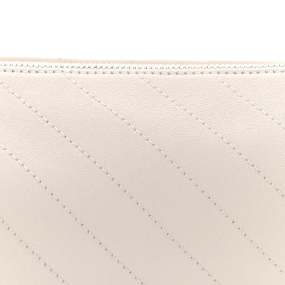 Sakai Be Green Calfskin Diagonal Stitched Mini Blondie Barrel Shoulder Bag Mystic White