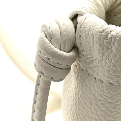 Calfskin Cuir Small Triomphe Cabas Drawstring White