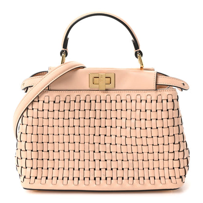 Vitello Grace Intreccio Mini Peekaboo Iconic Satchel Light Rose