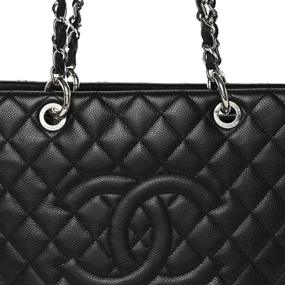 Caviar Quilted Grand Shopping Tote GST Black