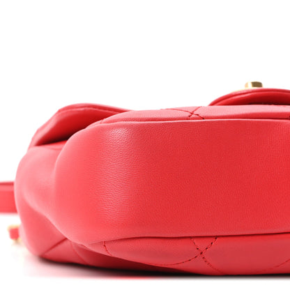 Lambskin Quilted Small Circular Handle Bag Brilliant Rouge