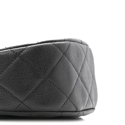 Caviar Quilted Small Messenger Flap Black