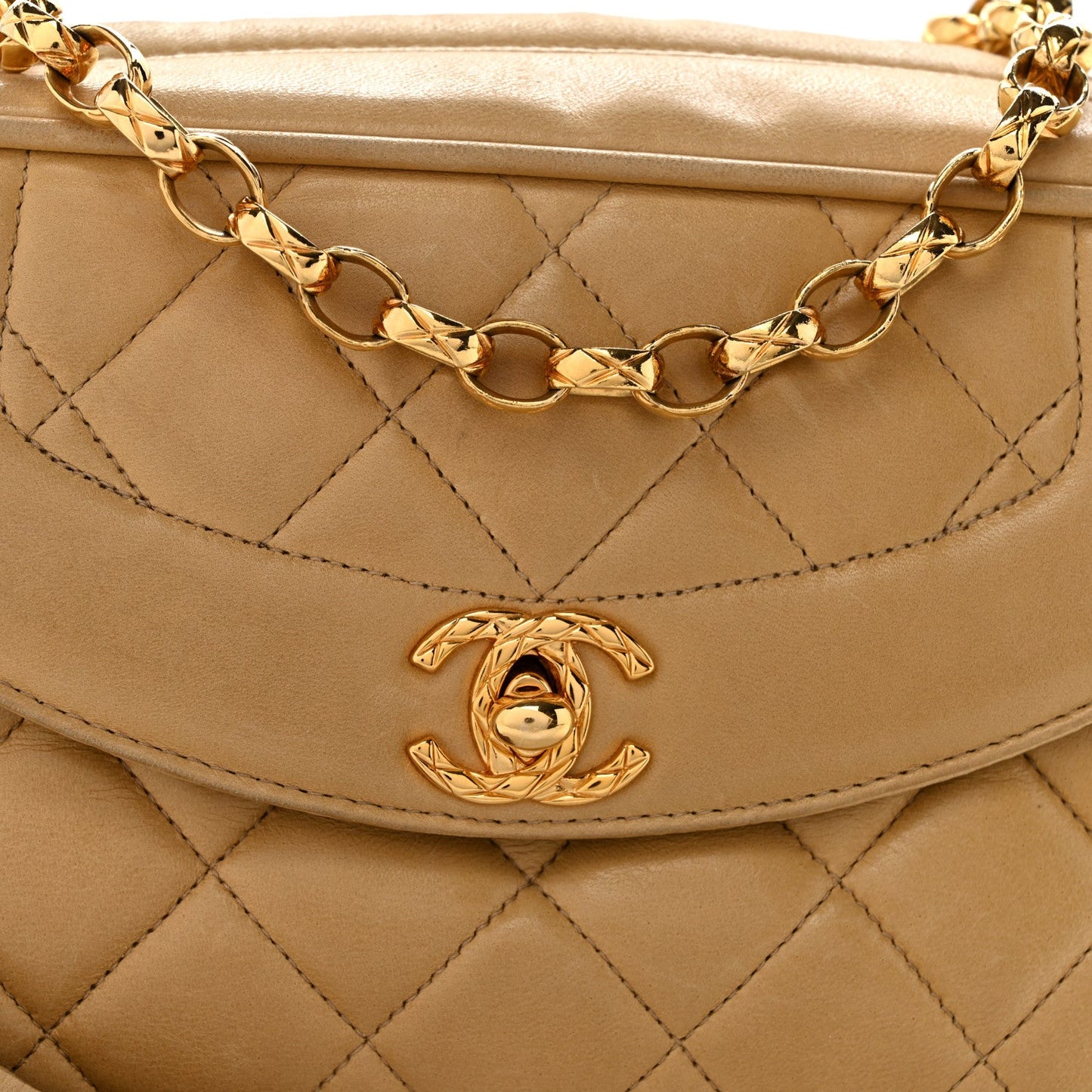 Lambskin Quilted Tassel Flap Camera Bag Light Beige