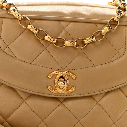 Lambskin Quilted Tassel Flap Camera Bag Light Beige