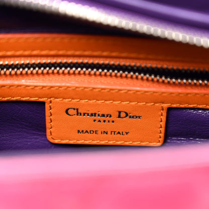 Lambskin Cannage Medium Tri-Color Lady Dior Pink