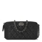 Grained Calfskin Quilted Boy Phone Holder Wallet On Chain Black
