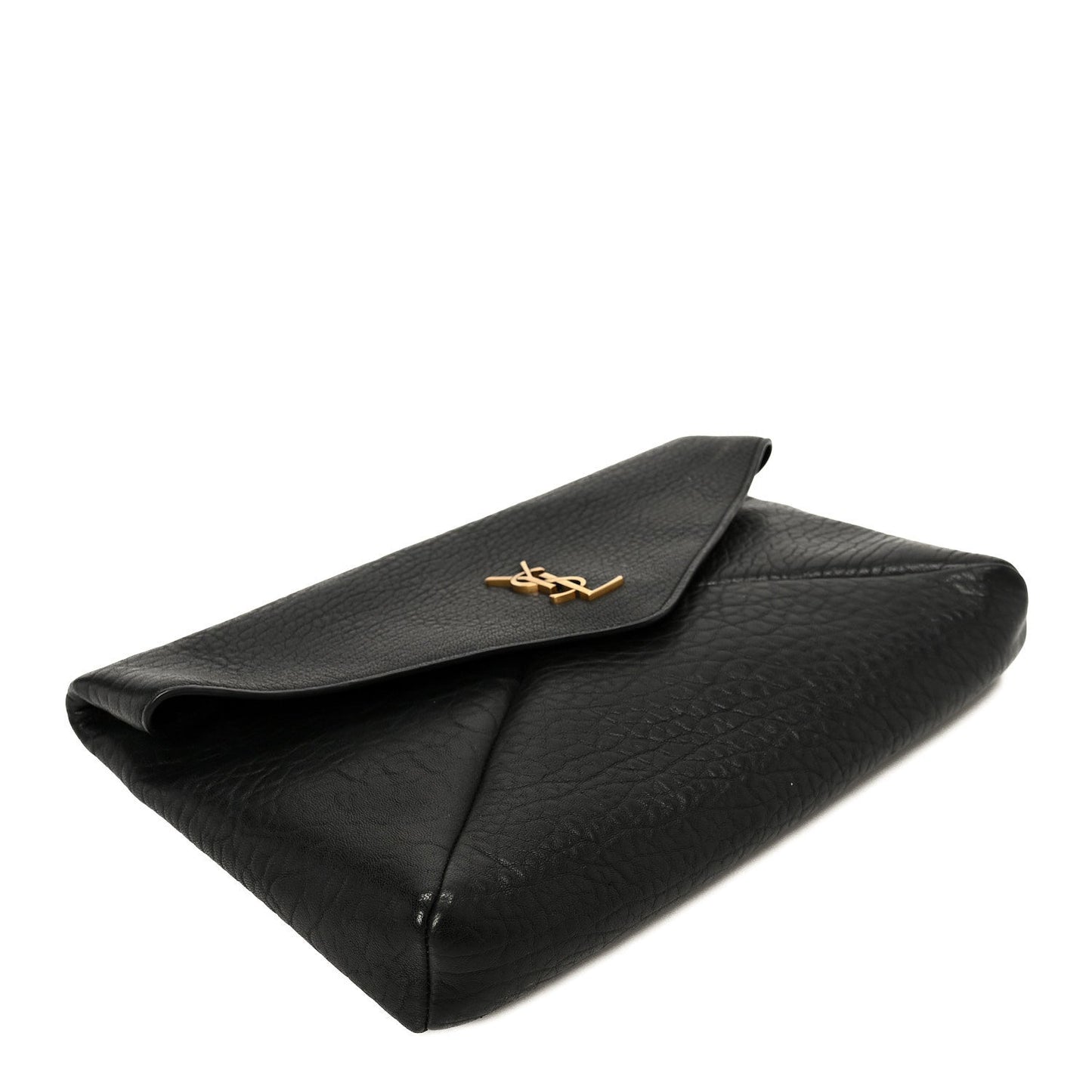 Grained Lambskin Cassandre Envelope Pouch Black