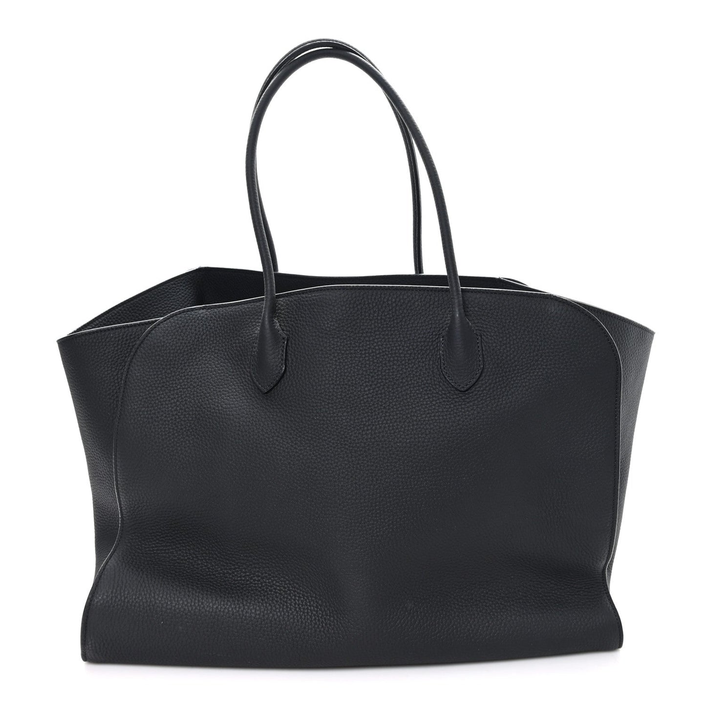 Matte Grained Calfskin Marlo Tote Black