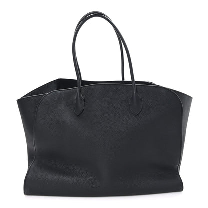 Matte Grained Calfskin Marlo Tote Black