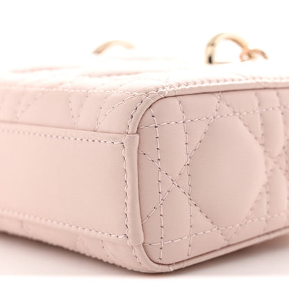 Lambskin Cannage Micro Lady D-Joy Powder Pink