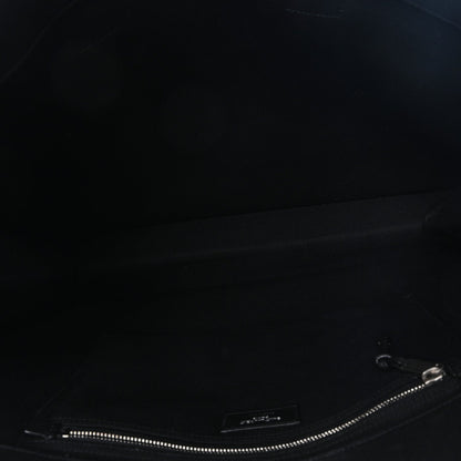 Linen Calfskin Rive Gauche Tote Black