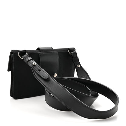 Recycled Nylon Vitello Grace Light Pequin Baguette Belt Pouch Black