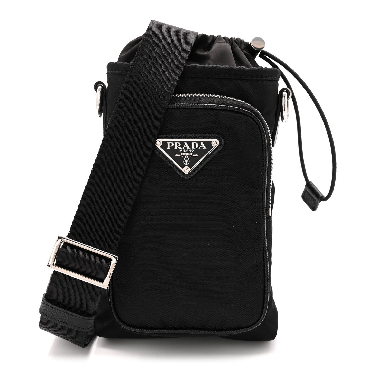 Tessuto Nylon Saffiano Phone Case Crossbody Black