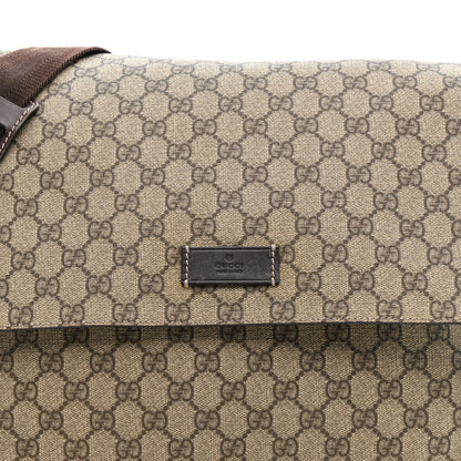 GG Plus Monogram Messenger Diaper Bag Dark Brown