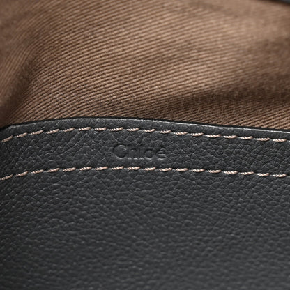 Grained Calfskin Medium Marcie Saddle Bag Iron Grey