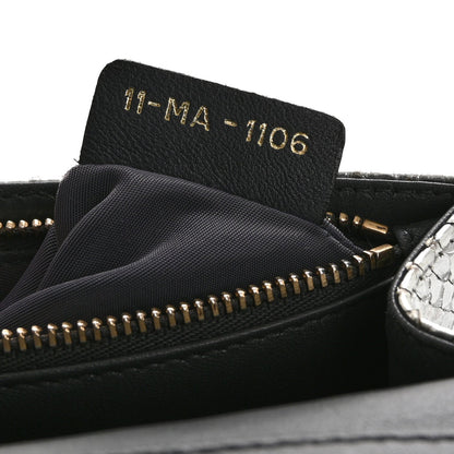 Snakeskin Diorama Wallet on Chain Pouch Silver