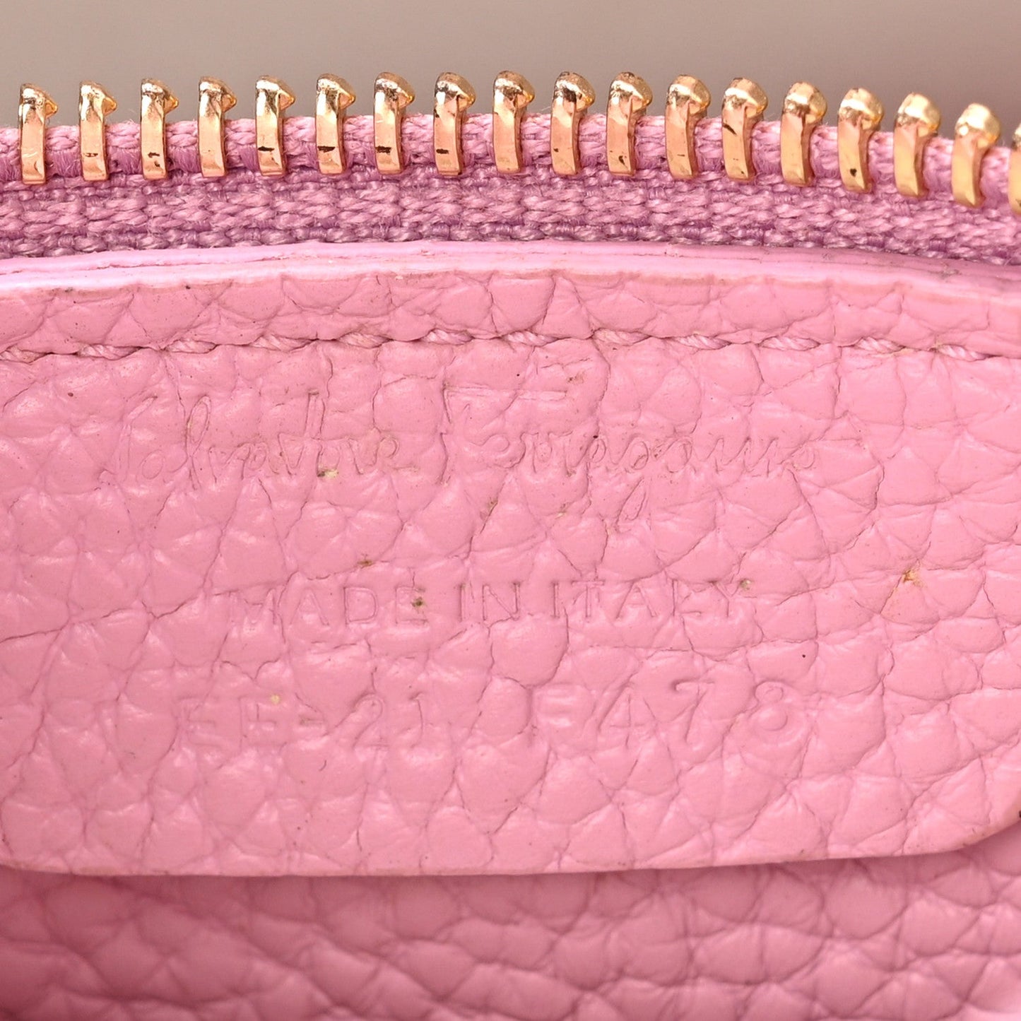Grained Calfskin Double Handle Small Amy Tote Pink