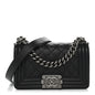 Caviar Quilted Small Boy Flap Black