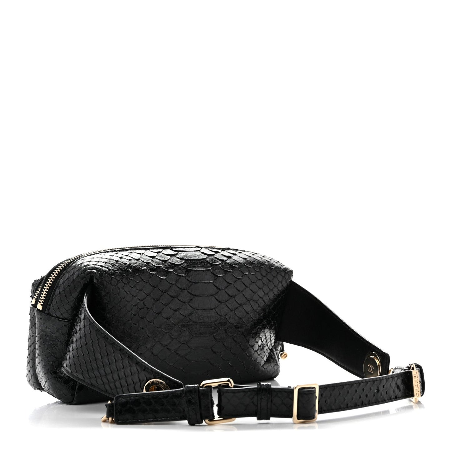 Snakeskin Waist Bag Black