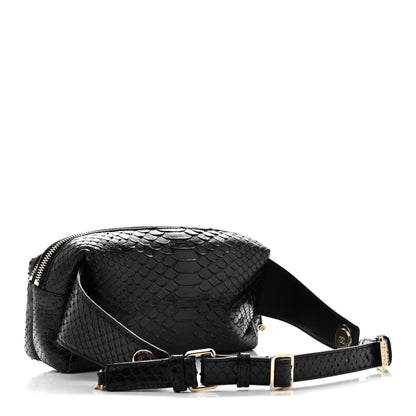 Snakeskin Waist Bag Black