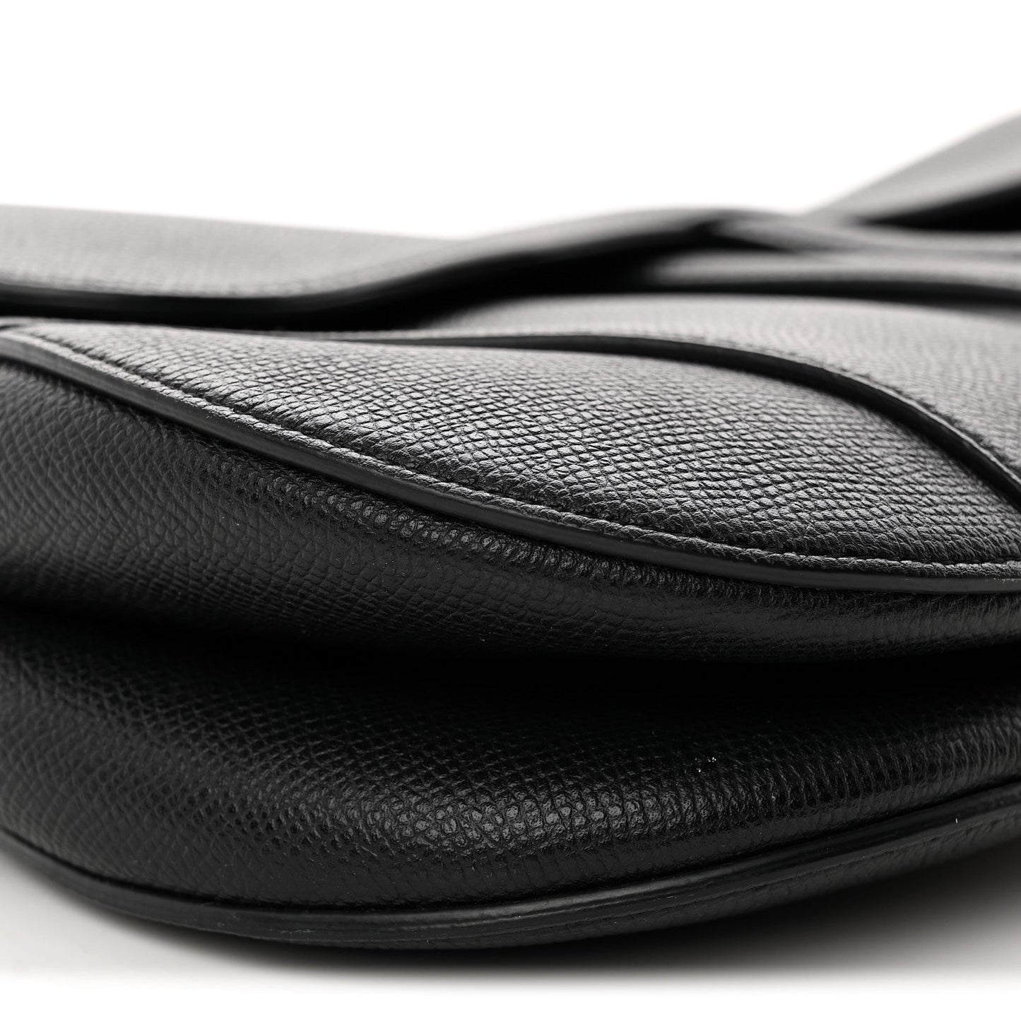 Grained Calfskin Saddle Bag Black