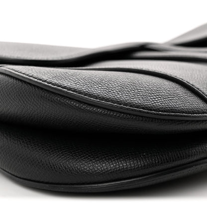 Grained Calfskin Saddle Bag Black