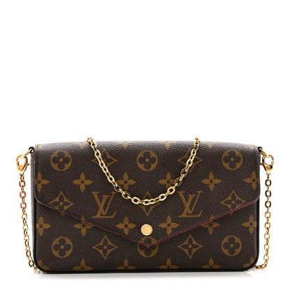 Monogram Pochette Felicie Chain Wallet Fuchsia