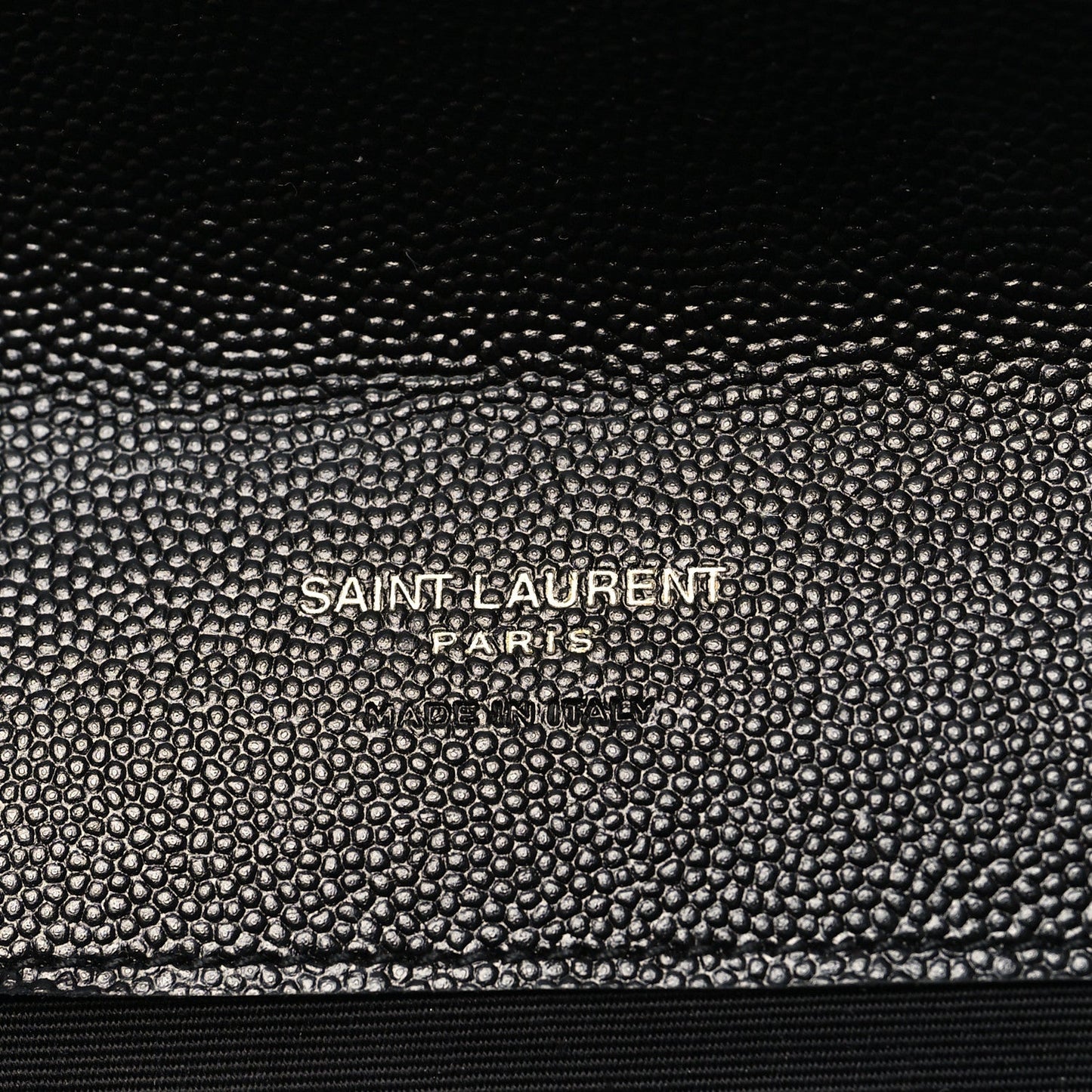 Grain De Poudre Matelasse Chevron Monogram Envelope Clutch Black