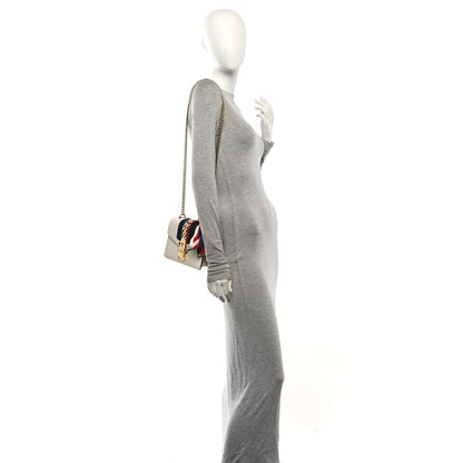 Calfskin Mini Sylvie Chain Shoulder Bag White