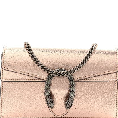 Metallic Calfskin Super Mini Dionysus Shoulder Bag Rose Gold