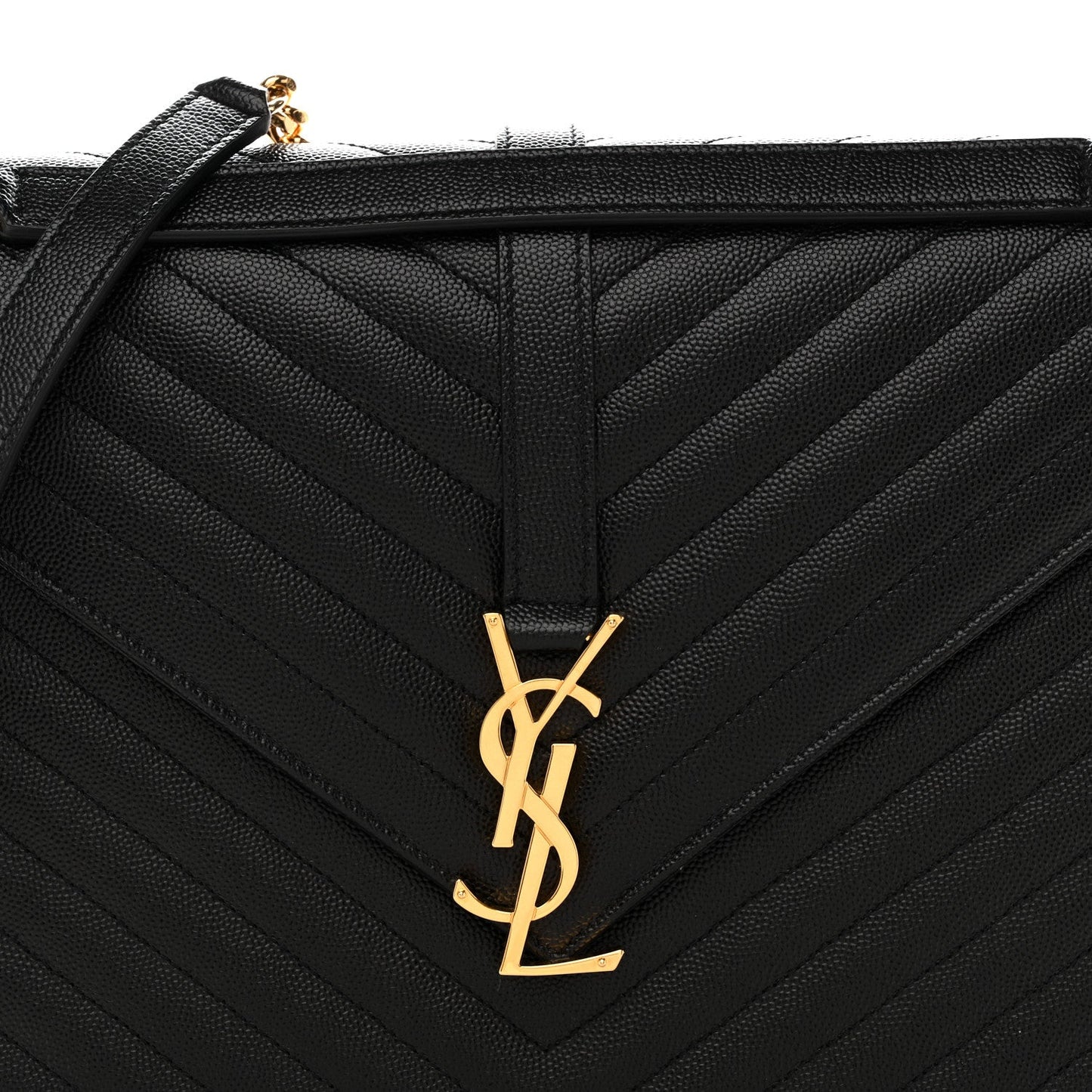 Grain De Poudre Matelasse Chevron Large Monogram Satchel Black