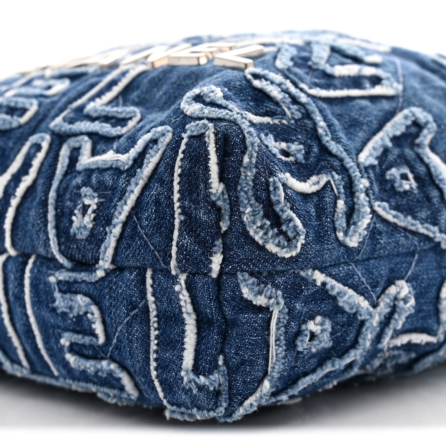 Denim Patchwork Quilted Mini Chanel 22 Blue